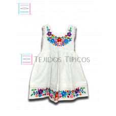 Vestido Colorín de Algodón Color Blanco,Talla 2 Vestido Colorín de Algodón Color Blanco,Talla 2