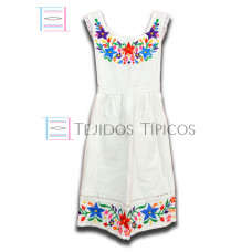 Vestido Colorín de Algodón Color Blanco,Talla 6