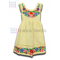 Vestido Colorín de Algodón Color  Natural,Talla 0
