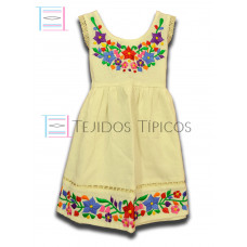 Vestido Colorín de Algodón Color Natural,Talla 2 Vestido Colorín de Algodón Color Natural,Talla 2