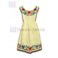 Vestido Colorín de Algodón Color Natural,Talla 4