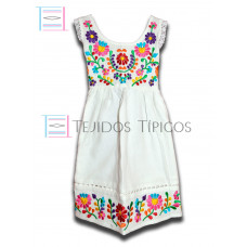 Vestido Margarita de Algodón Color Blanco,Talla 0
