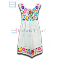 Vestido Margarita de Algodón Color Blanco,Talla 4