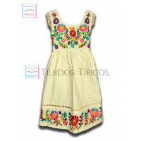Vestido Margarita de Algodón Color natural,Talla 2