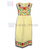 Vestido Margarita de Algodón Color Natural,Talla 8