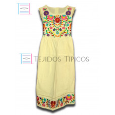 Vestido Margarita de Algodón Color Natural,Talla 8