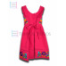 Vestido Margarita de Algodón Color Rosa Mexicano,Talla 2