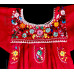 Vestido Bordado multicolor niña Color Rojo, Talla 4