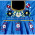 Vestido Bordado multicolor niña Color Azul Turquesa, Talla 6