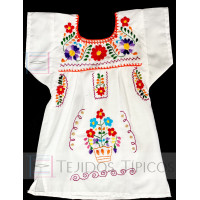 Vestido Bordado multicolor niña  Color Blanco, Talla 8
