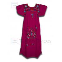 Vestido Bordado  Multicolor Color Rosa Fiusha, talla standard