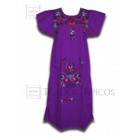 Vestido Bordado  Multicolor Color Lila,Standard