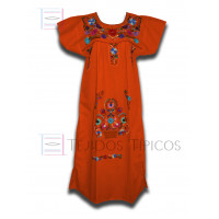 Vestido Bordado  Multicolor Color naranja, talla standard,