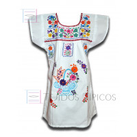 Vestido Bordado multicolor niña Color Blanco, Talla 6