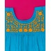 Vestido Bordado de Niña Modelo Julia , Color Azul Turquesa,Talla 2 Vestido Bordado de Niña Modelo Julia , Color Azul Turquesa,Talla 2