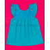 Vestido Bordado de Niña Modelo Julia , Color Azul Turquesa,Talla 2