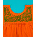 Vestido Bordado de Niña Modelo Julia , Color Naranja,Talla 2 Vestido Bordado de Niña Modelo Julia , Color Naranja,Talla 2